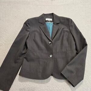 Calvin Klein Dark Gray 2 button Blazer Jacket Size 8 Officecore Corpcore